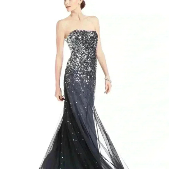 adrianna papell sequin tulle dress Adrianna Papell sequin tank top dress set tulle skirt Ball Gown SZ. 8-14 Blush